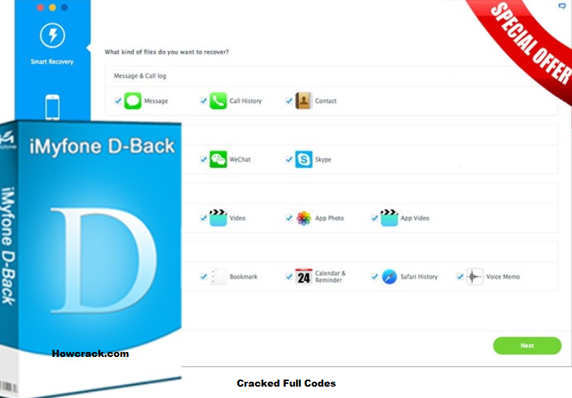 iMyFone D-Back Crack Código de registro completo